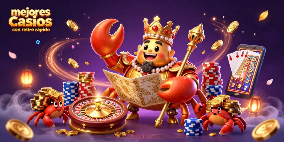 Descubre los mejores casinos con retiro rápido mientras el emperador cangrejo dorado juega.