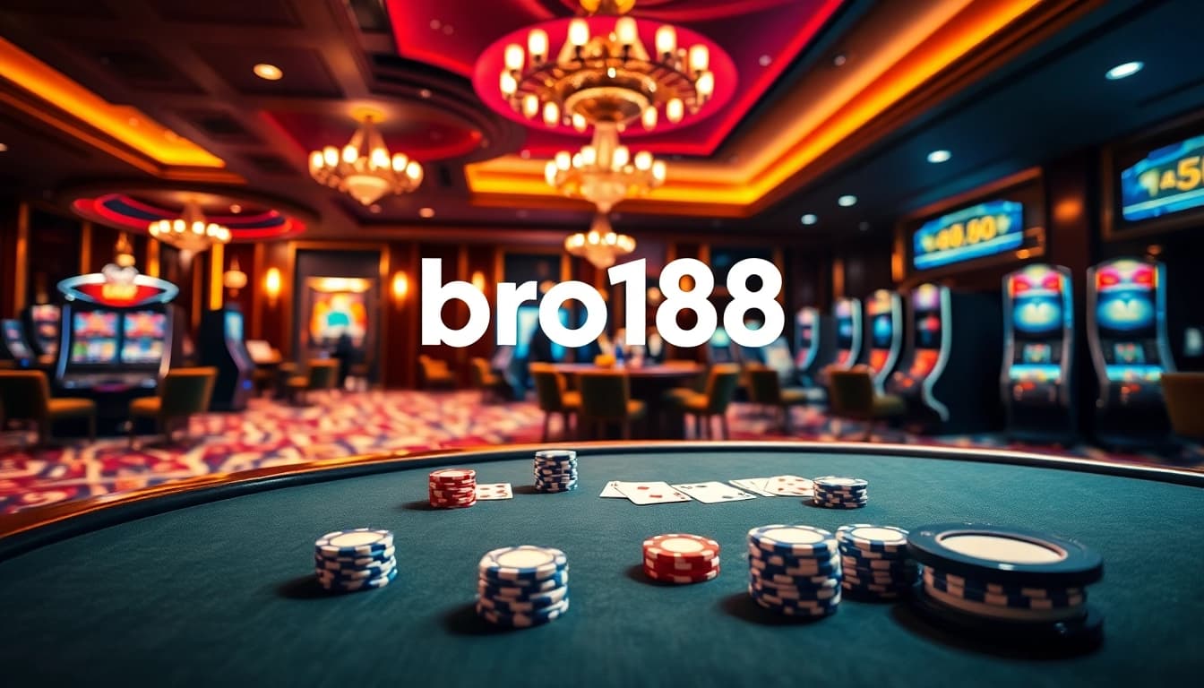 Experience excitement at bro138 with vibrant casino tables and modern online gaming elements.