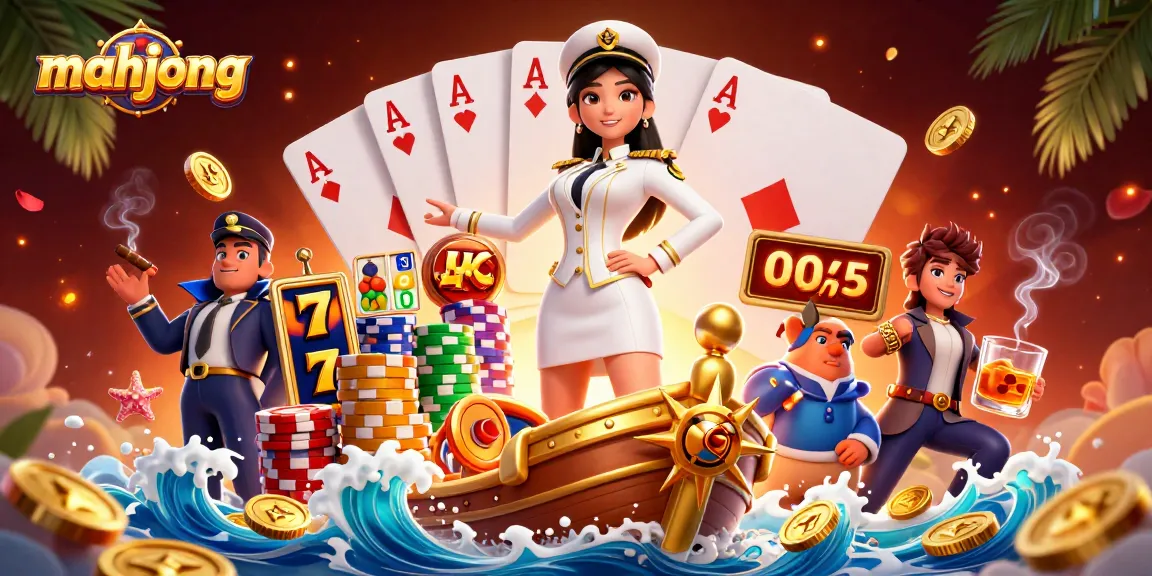 Engage in Mahjong gaming with immersive visuals featuring slot elements and a commanding character.