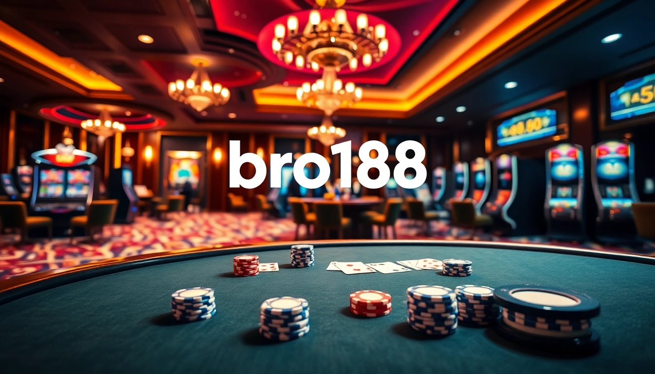 Experience excitement at bro138 with vibrant casino tables and modern online gaming elements.