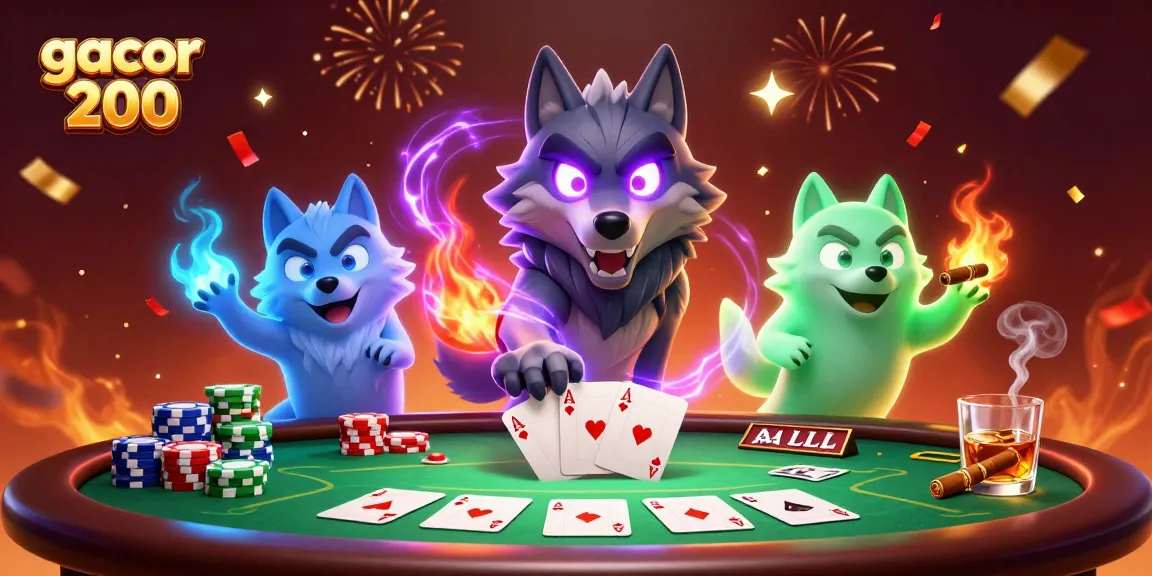 Experience top gaming action with gacor 200 in this vibrant 3D casino scene.