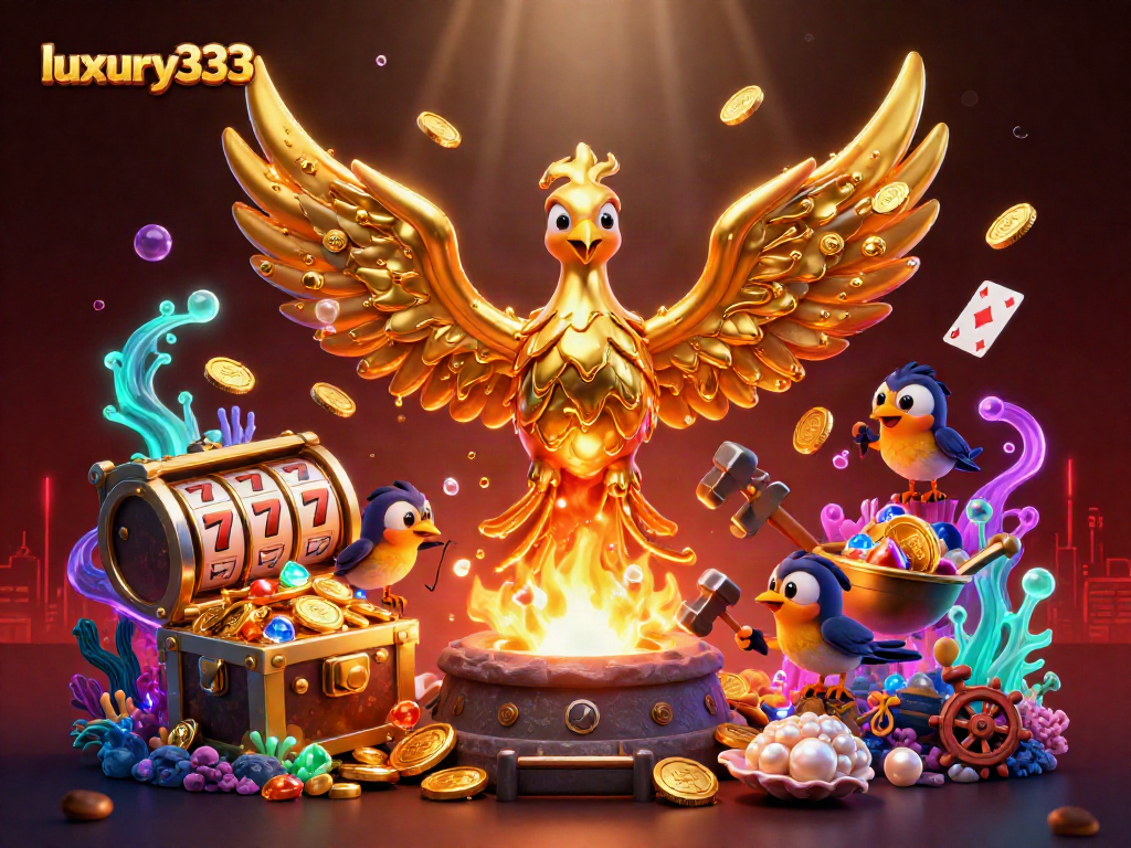 luxury333 mengungkap keajaiban kasino dengan phoenix emas dan harta karun bercahaya