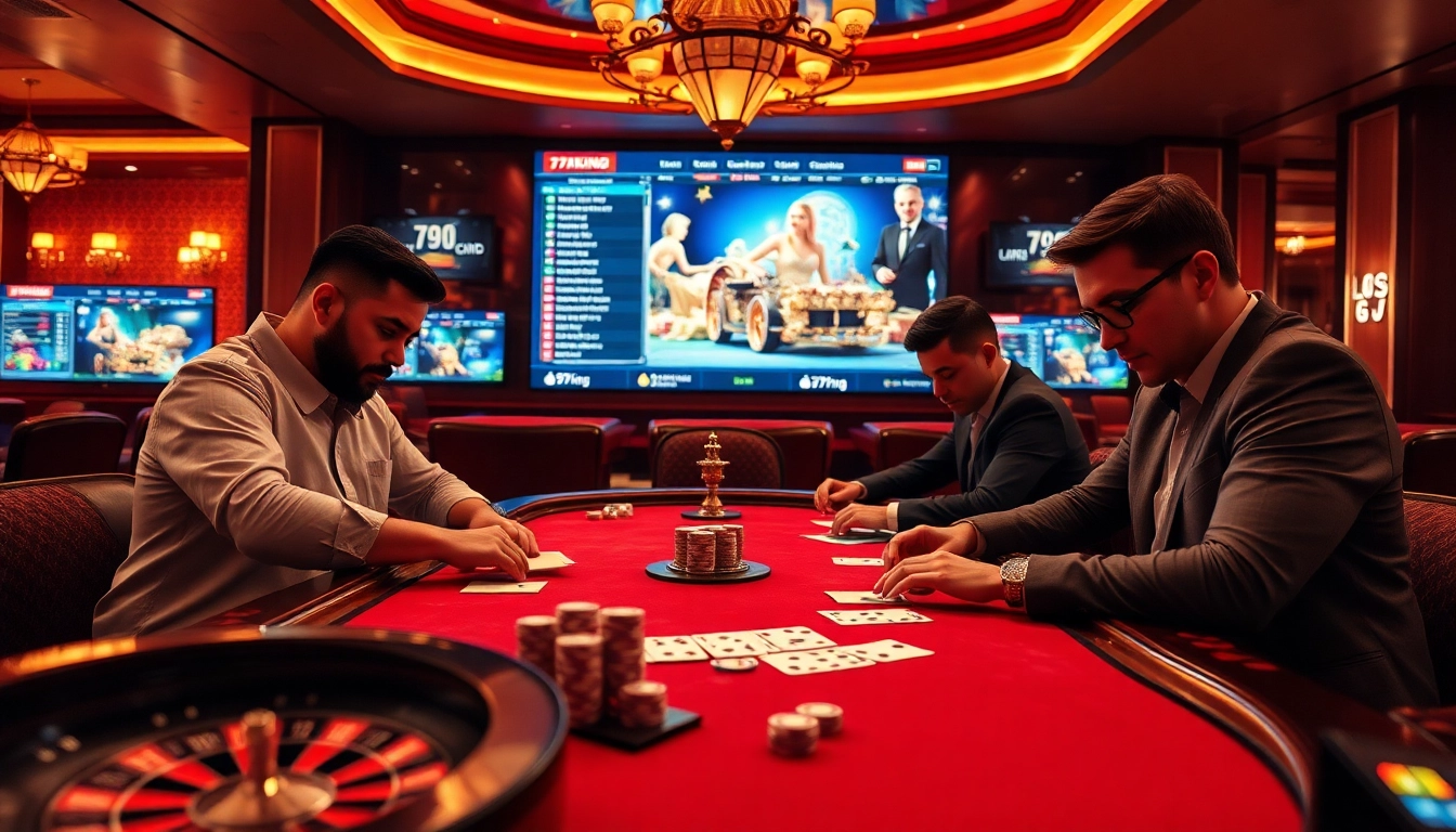 Experience high-stakes poker action at 79king with vibrant casino elements and professional gameplay.