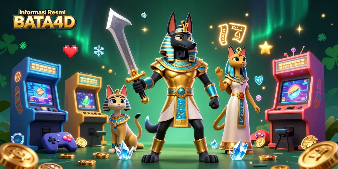 Informasi Resmi BATA4D menampilkan kombinasi antara Anubis dan Bastet dalam suasana permainan kasino yang dinamis.