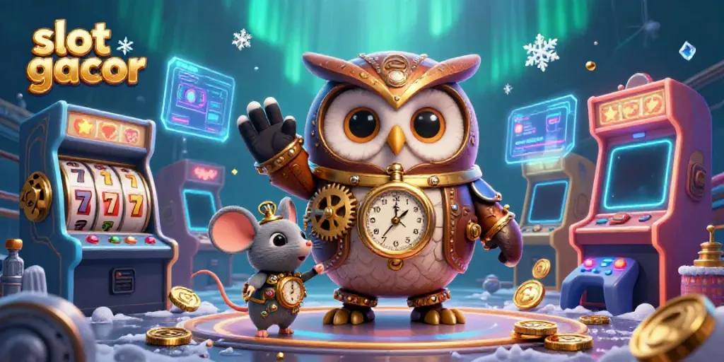 Experience the excitement of slot gacor with vibrant 3D characters set in a dynamic casino scene.