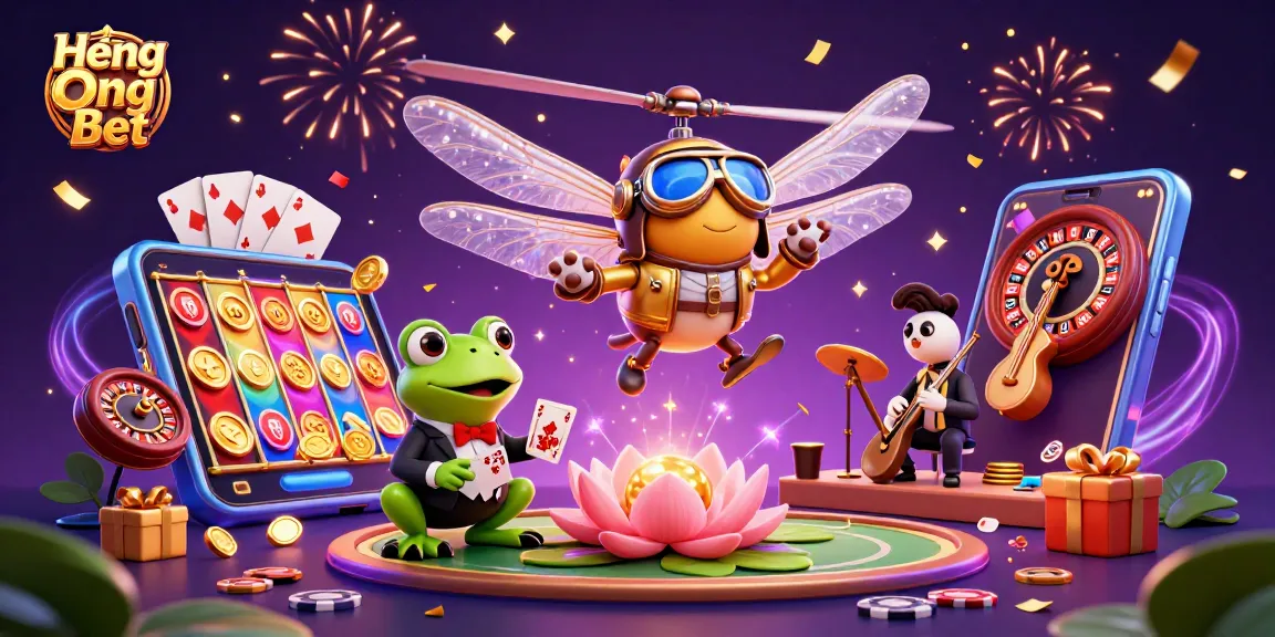 Engage in thrilling gameplay at Heng Ong Bet with vibrant slots, live casino, and festive characters.