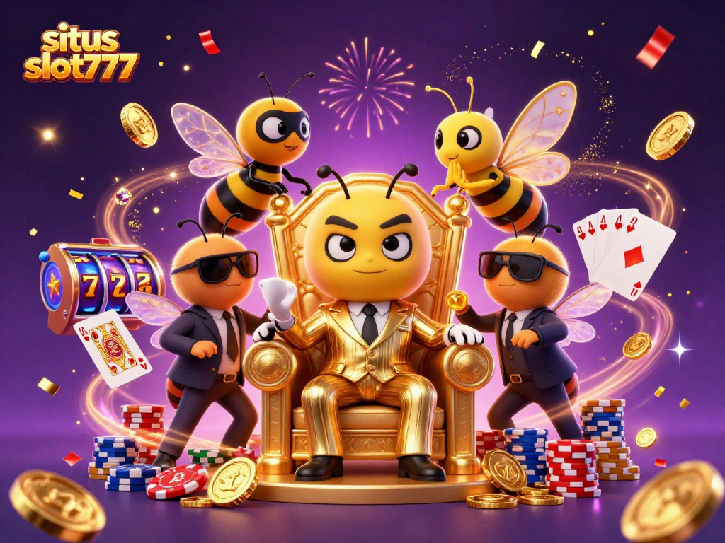 Experience excitement at situs slot777 with a 3D cartoon casino scene full of action!