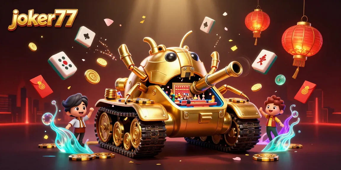Experience thrilling gameplay with joker77 in a dazzling 3D casino scene featuring vibrant decorations and dynamic elements.