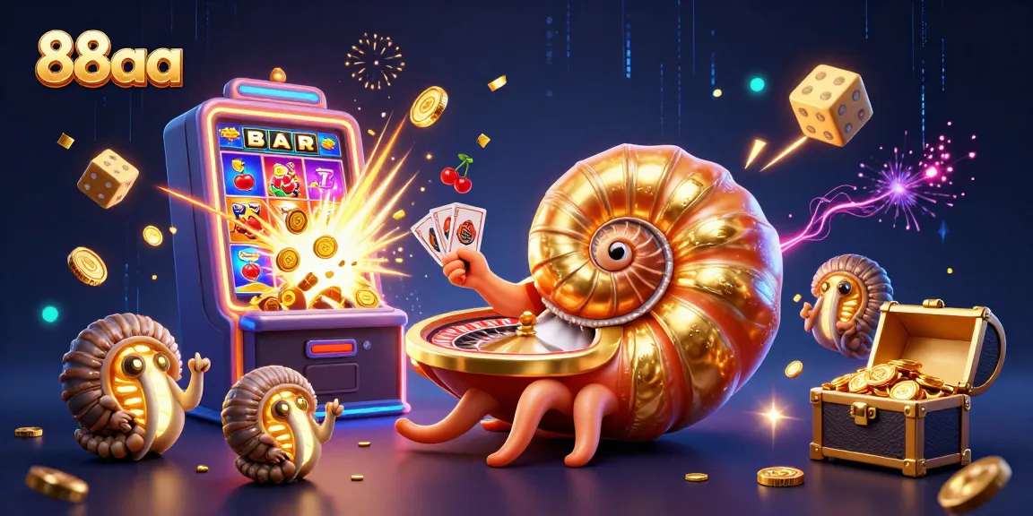Experience 88aa's thrilling gaming excitement with a dazzling jackpot explosion and vibrant casino elements.