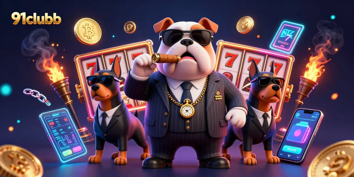 Engage in the thrilling world of 91clubb casino gaming with slot reels and iconic characters.