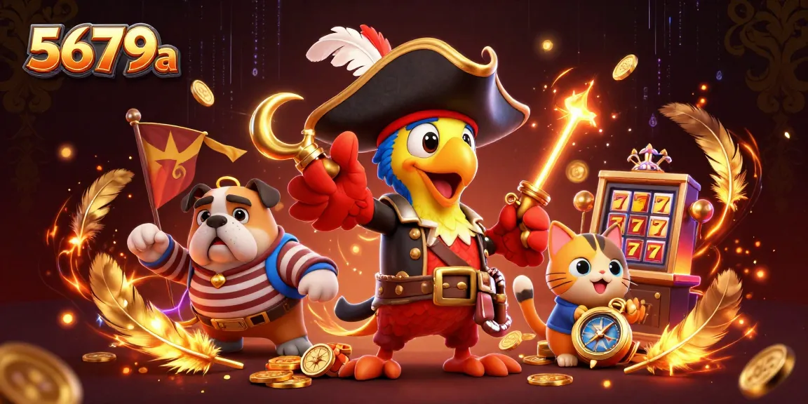 Join the excitement at 5679a, featuring a vibrant casino-themed scene with colorful slot machines and lively characters.