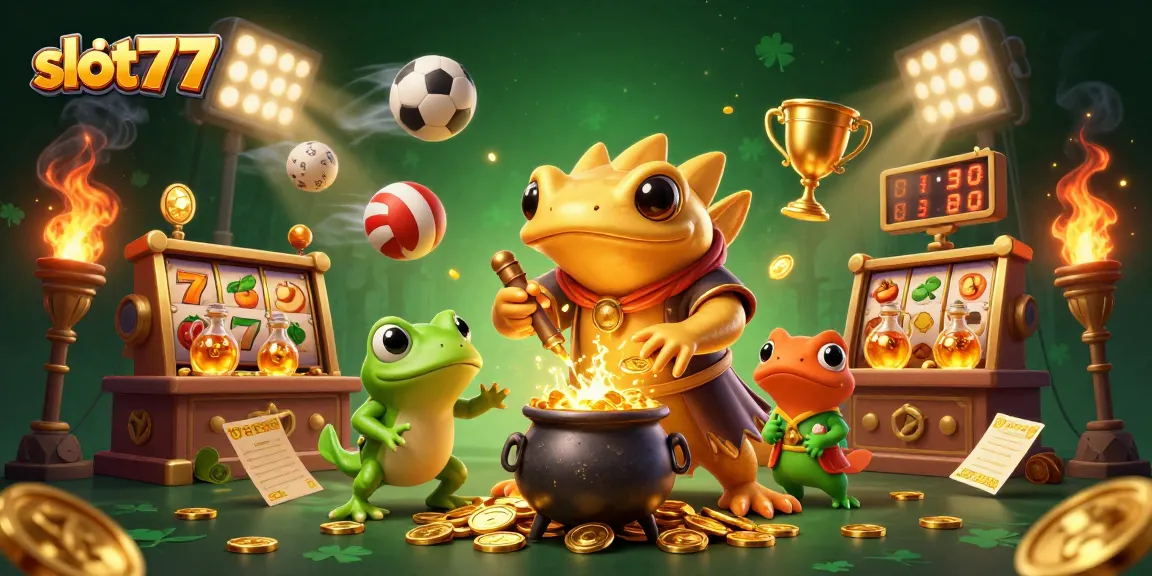 Win big with slot777, a vibrant illustration of dynamic slots and energetic gaming elements.