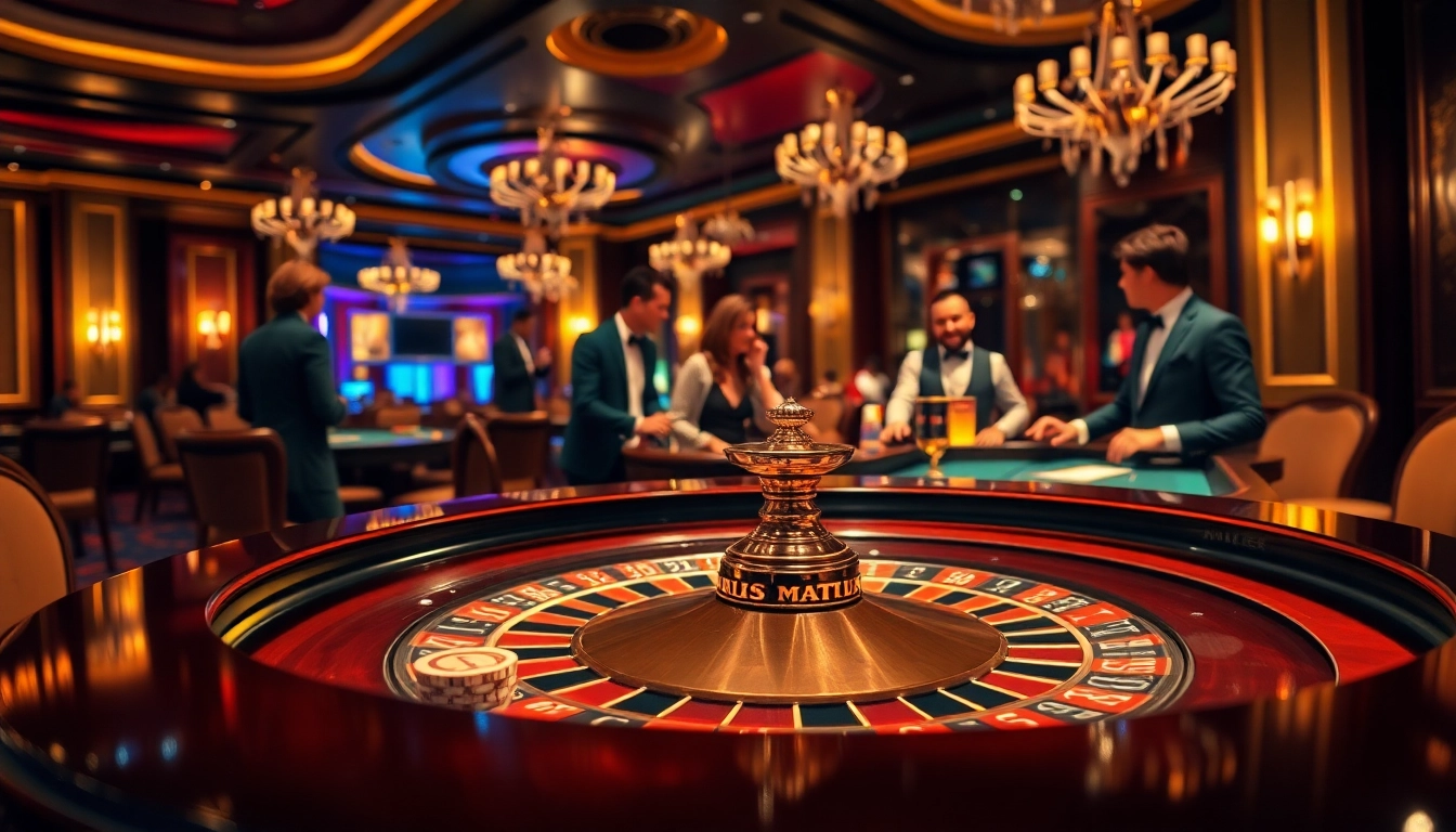 Erleben Sie die aufregende Atmosphäre von casinospielen.de mit einem Roulette-Tisch und Spielern mit Fokus auf Interaktion.