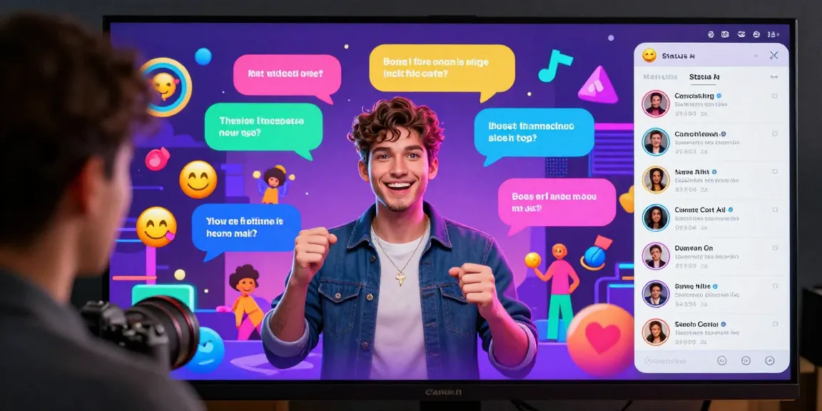 Engaging interaction within Status AI, showcasing vibrant avatars and social dynamics.