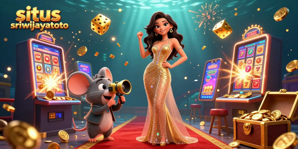 Situs sriwijayatoto illuminates jackpot slots and vibrant gaming with stunning casino elements and characters.