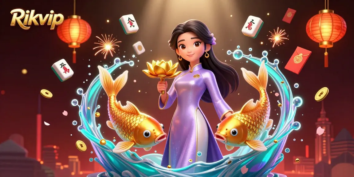 Rikvip offers exciting gambling with dynamic gameplay and vibrant visuals in this immersive casino illustration.