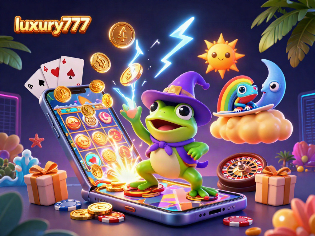 luxury777 menampilkan hasil slot dengan koin emas dan karakter ceria, menyuguhkan pengalaman kasino yang mengasyikkan.