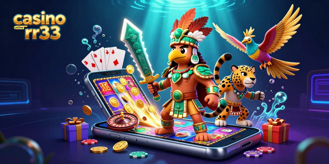 Spin to win at casino online rr33 with a vibrant 3D casino illustration showcasing live gaming action.