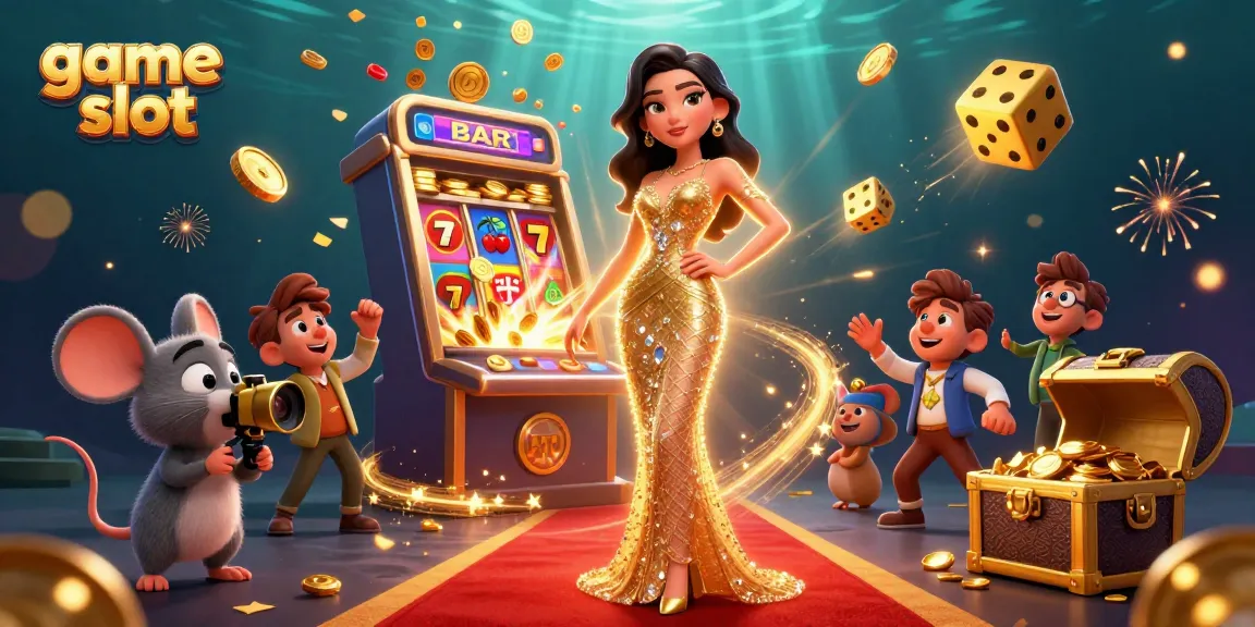 Experience thrilling game slot excitement with vibrant characters and dynamic casino elements in an immersive scene.