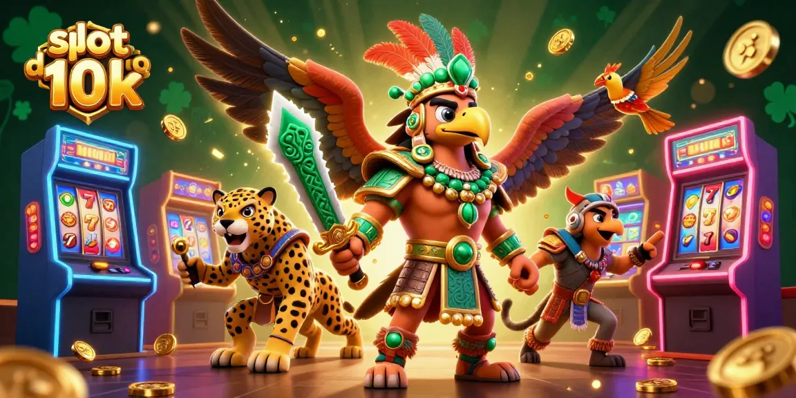 Play thrilling slot depo 10k games featuring animated Aztec warriors and colorful arcade elements