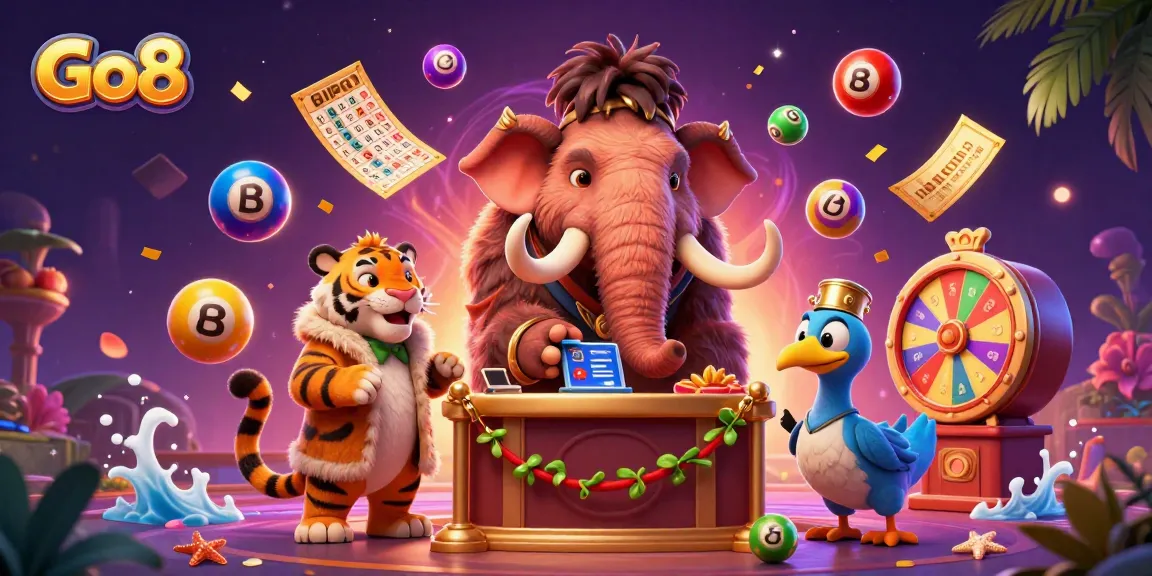 Experience Go8 with whimsical 3D characters in a colorful casino scene filled with excitement and energy.