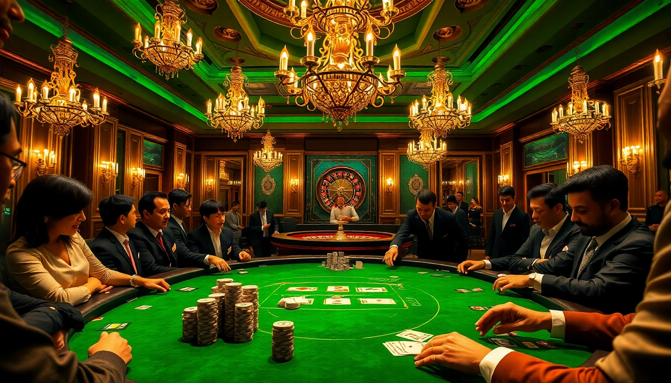 Experience high-stakes action at c168com.vip with luxurious poker tables and vibrant casino ambiance.