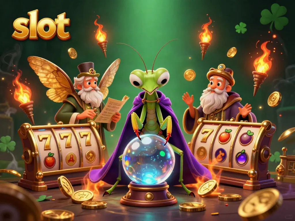 Witness a slot-themed fortune teller revealing possibilities through a crystal ball.
