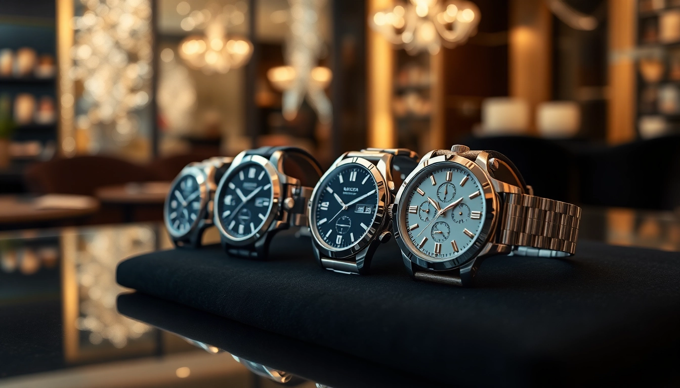 Showcasing stunning replica watches with intricate details on a velvet display.