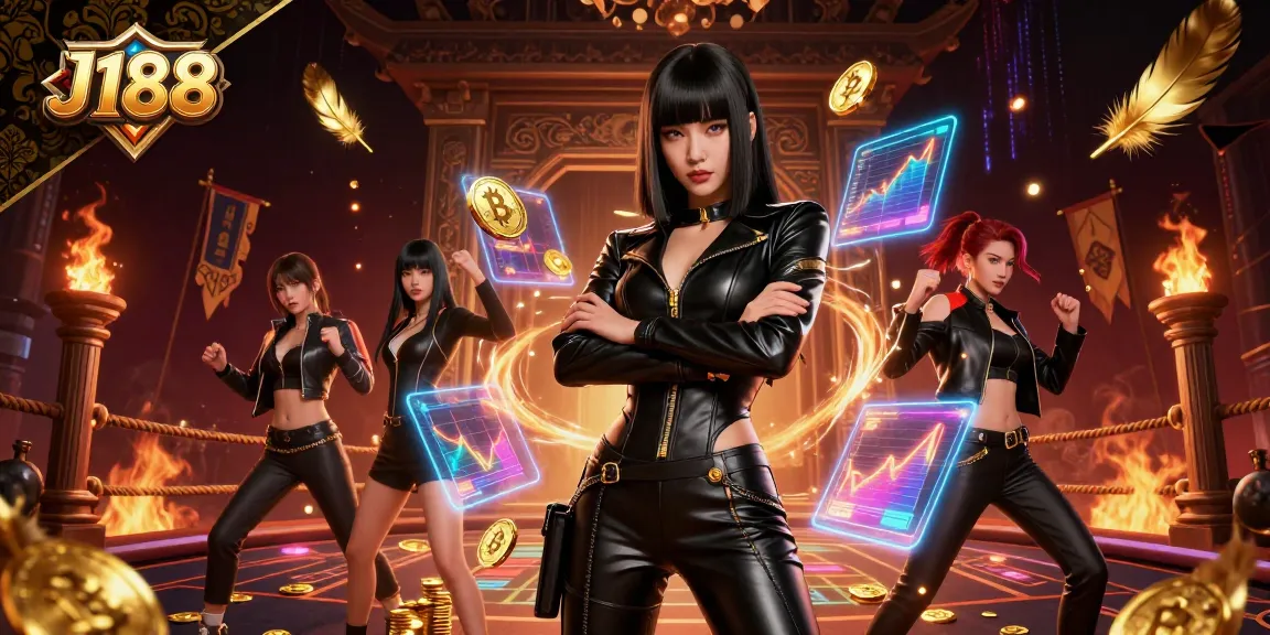 Experience thrilling gaming at J188 with a powerful Asian woman leading in a dynamic casino scene.