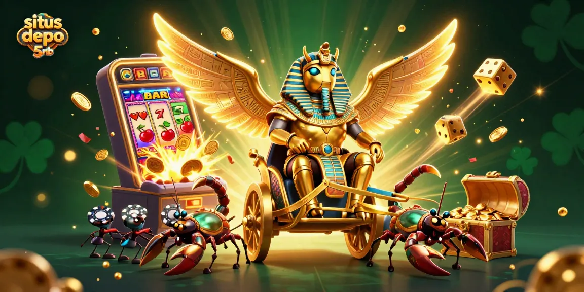 Engage in thrilling action at situs depo 5rb with jackpot slots and colorful casino elements.