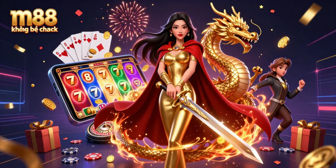 Trải nghiệm m88 không bị chặn với một cảnh casino 3D hoành tráng thể hiện hành động trò chơi thú vị.