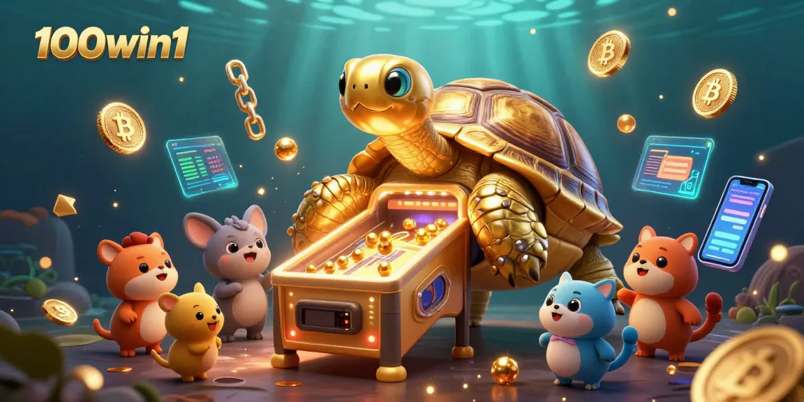 Engage in thrilling gameplay at 100win1 with vibrant casino-themed elements and 3D animation.
