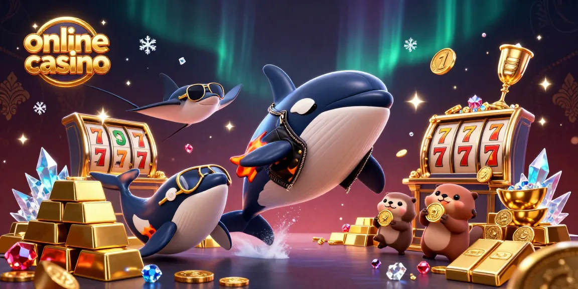Engage in an online casino adventure with vibrant characters among riches and slot reels.