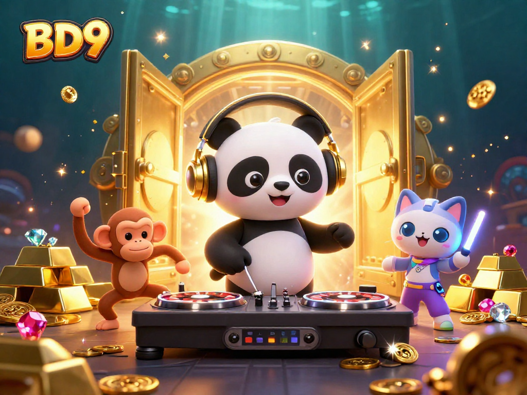 Engage in thrilling gameplay experiences at BD9 with a vibrant and dynamic casino illustration.