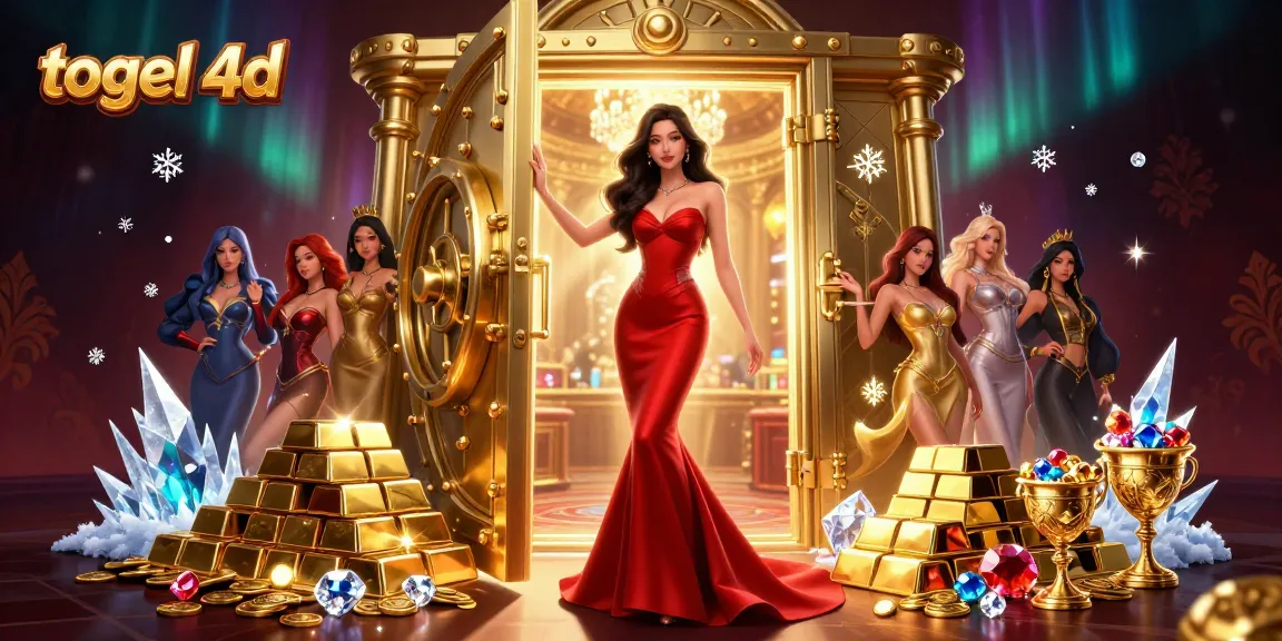 Engage with thrilling togel 4d action in a luxurious casino setting, featuring gold and jewels.