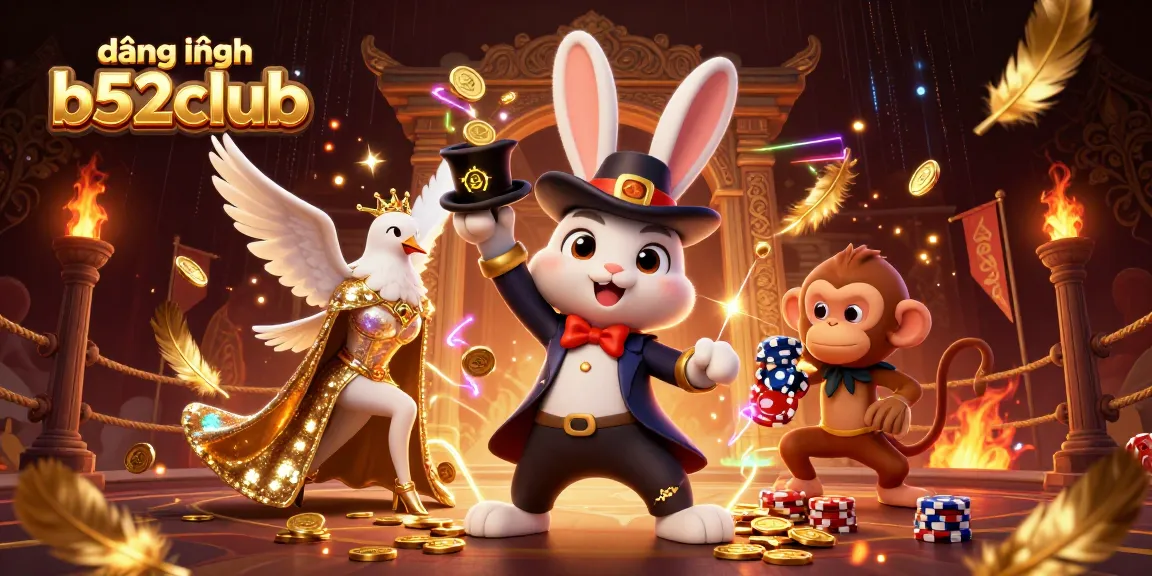 Experience the exciting world of đăng nhập b52club in a vibrant 3D cartoon casino scene with engaging characters.