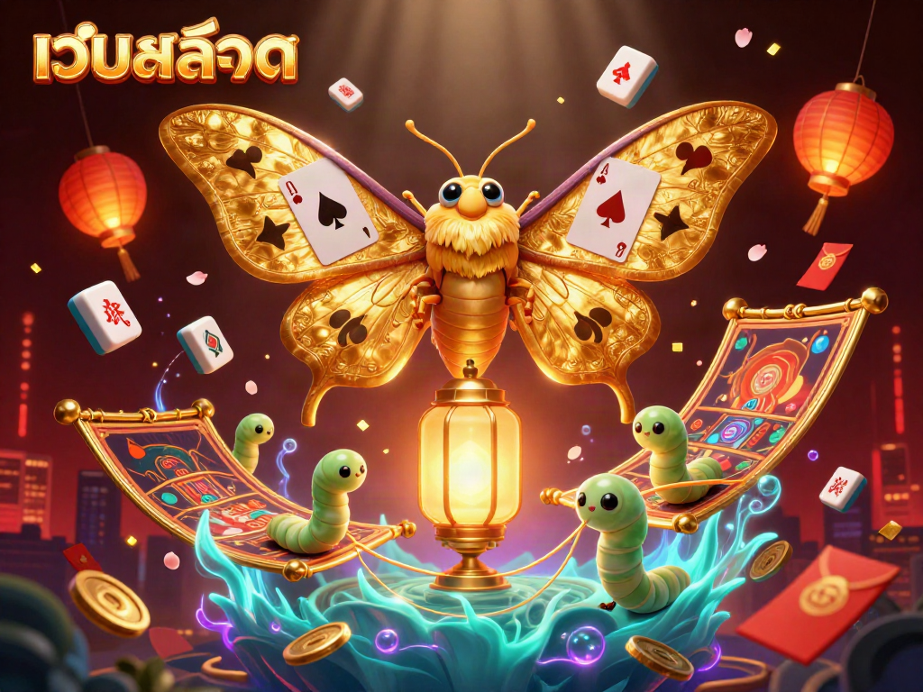 Experience เว็บสล็อต with vibrant 3D casino elements and a magical atmosphere in this illustration.