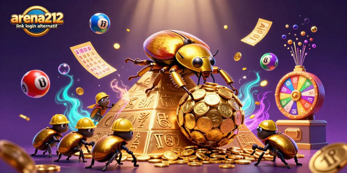 Mengakses arena212 link login alternatif sambil menikmati ilustrasi kasino dinamis yang menampilkan karakter unik dan simbol menarik.