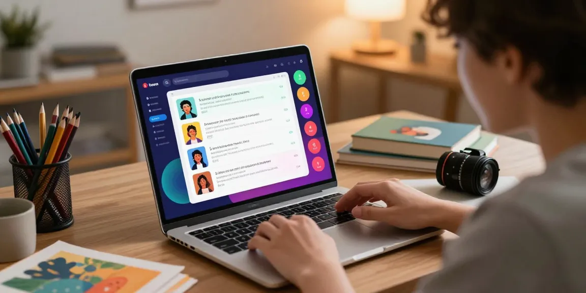 Engaging user exploring Tavern AI features in a cozy workspace with AI character interaction visible.