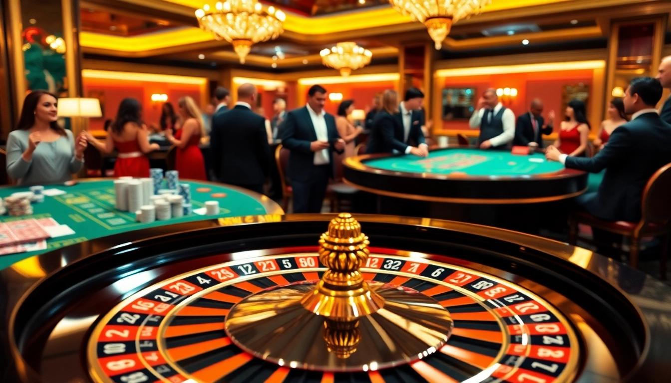Players enjoying an exciting game at 68VIP casino table with poker chips and cards.