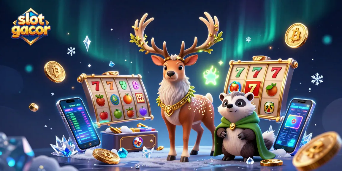 Spin and win with slot gacor as the stag and badger navigate vibrant slot reels.