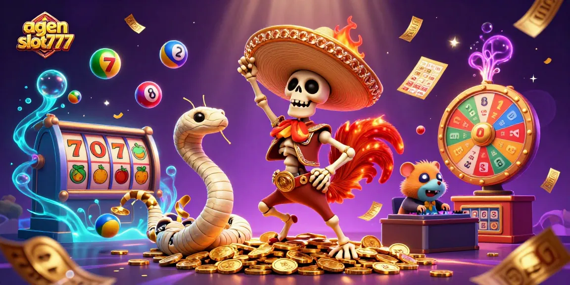 Engage with agen slot777 in an exciting 3D illustration featuring vibrant casino elements.
