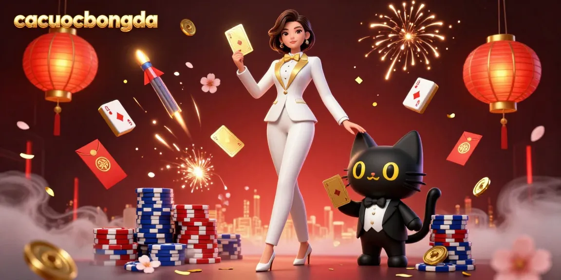 Experience cacuocbongda with an engaging scene of glamorous characters and rich gambling elements in an online casino setting.