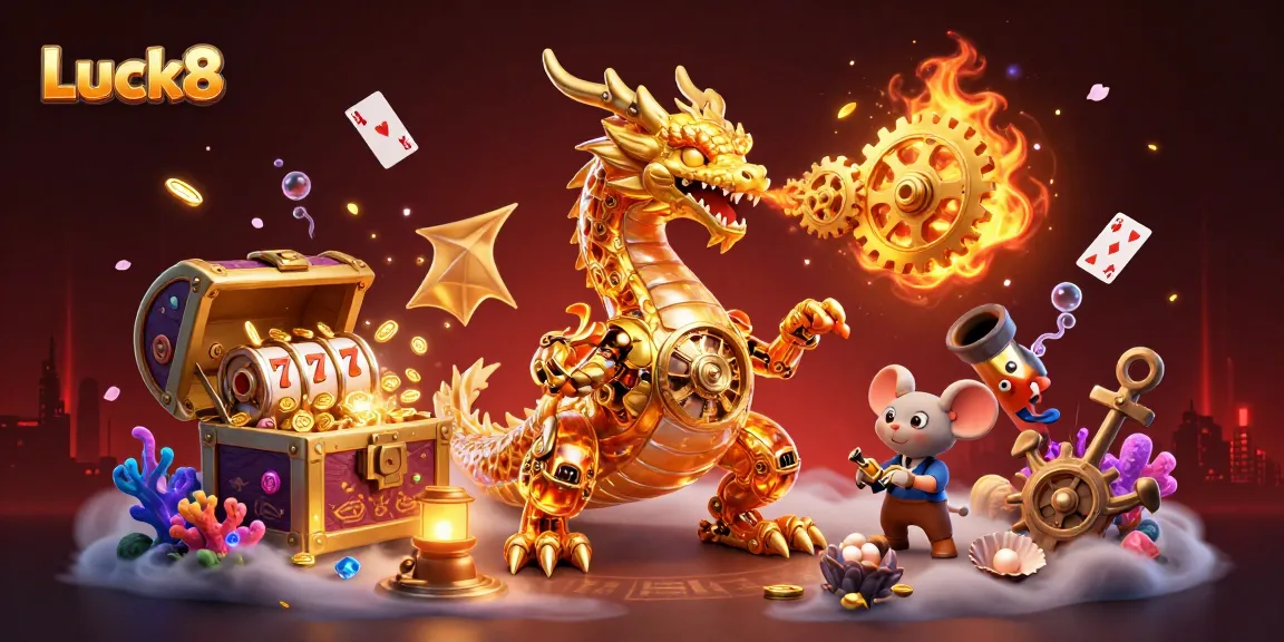 Experience thrilling jackpots with Luck8 and its 3D gaming elements amidst underwater treasure.