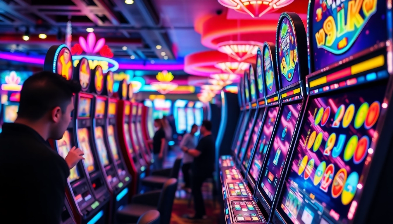Main player enjoying a Slot Game experience in a lively casino environment.