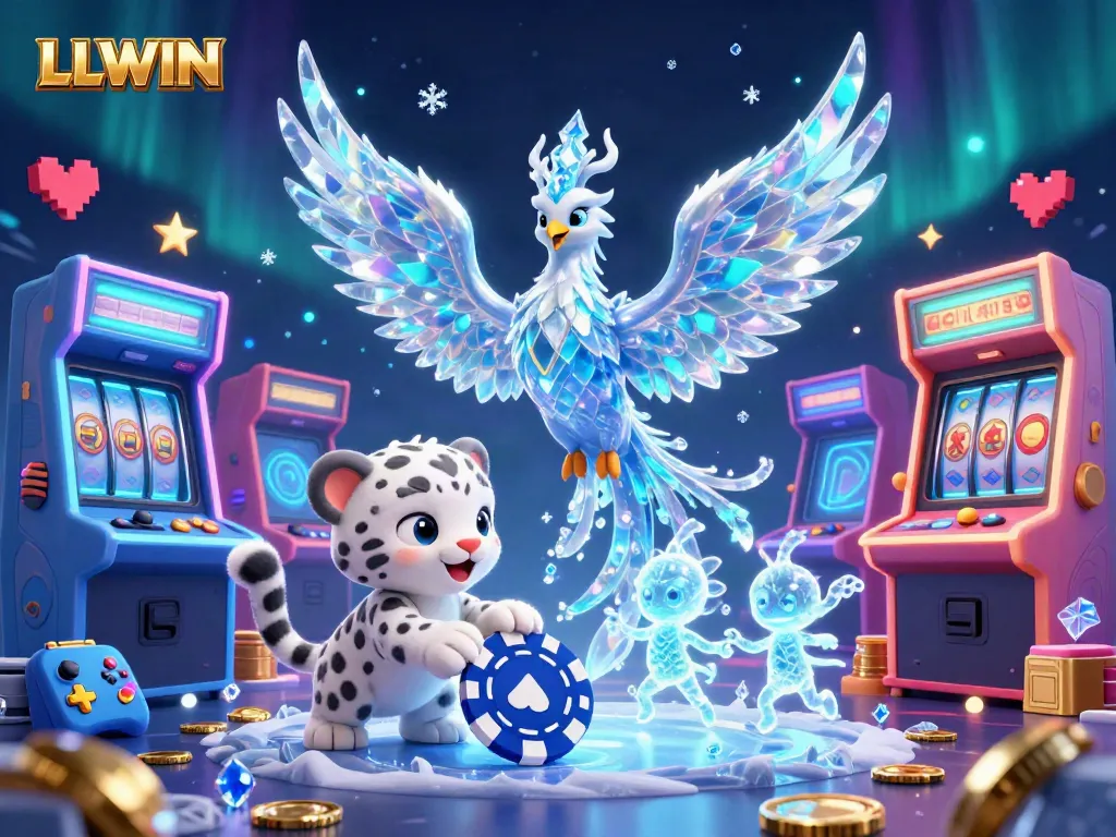 Engage with LLWIN's vibrant gaming action, featuring lively characters and colorful 3D elements in an imaginative casino scene.