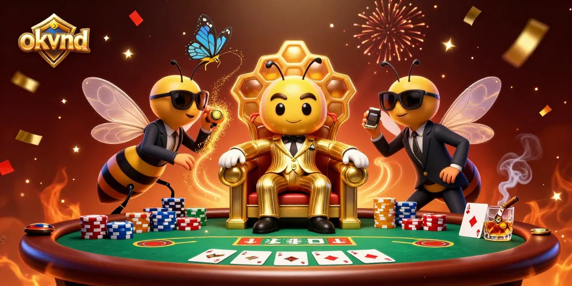 Join the action at okvnd's spectacular poker scene with a bumblebee mob boss and dynamic elements.