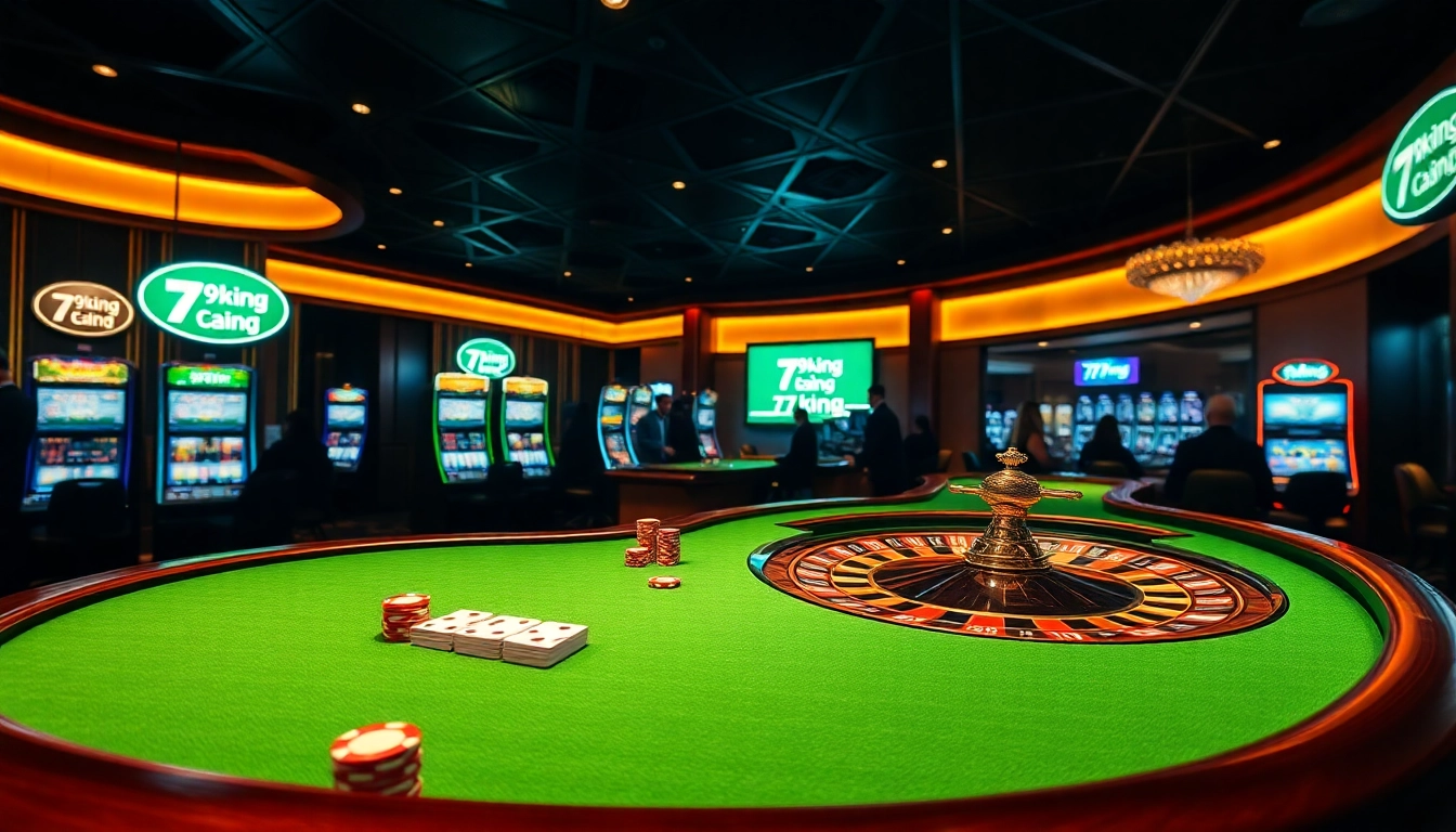 79king branded casino table scene with chips, cards, and roulette under premium lighting