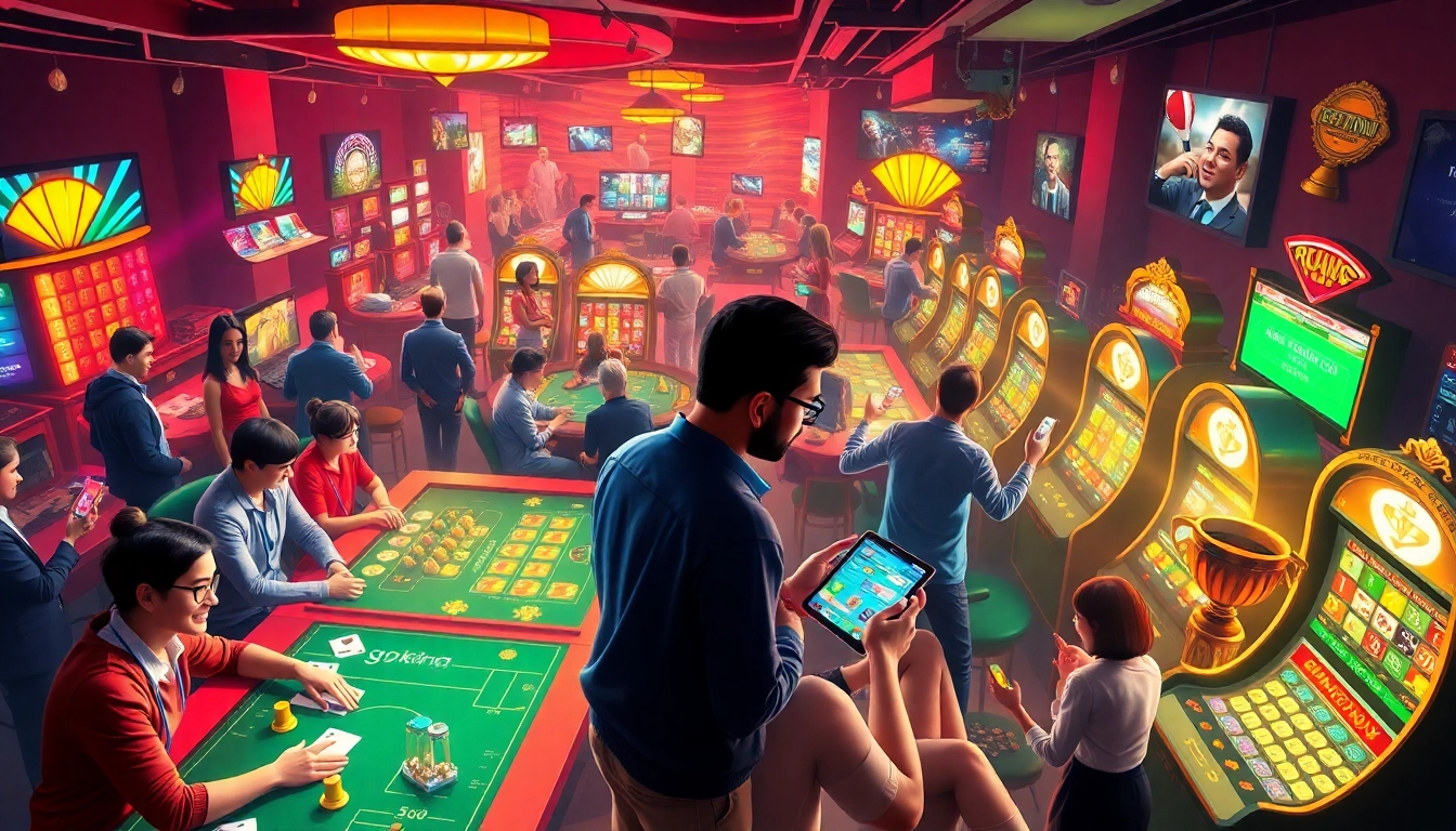 Experience the thrill of 79king with lively scenes of gambling and gaming excitement.