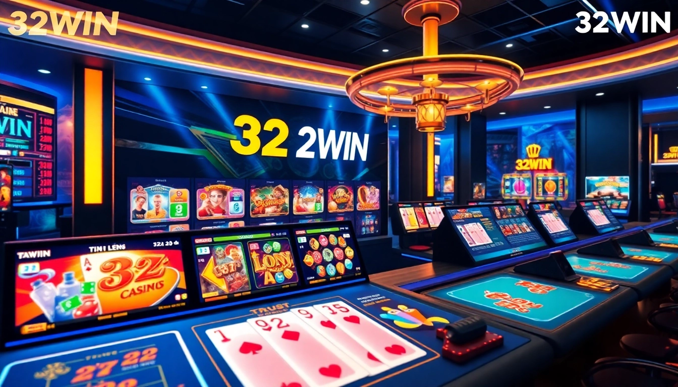 32win online gaming platform showcasing vibrant casino games and betting